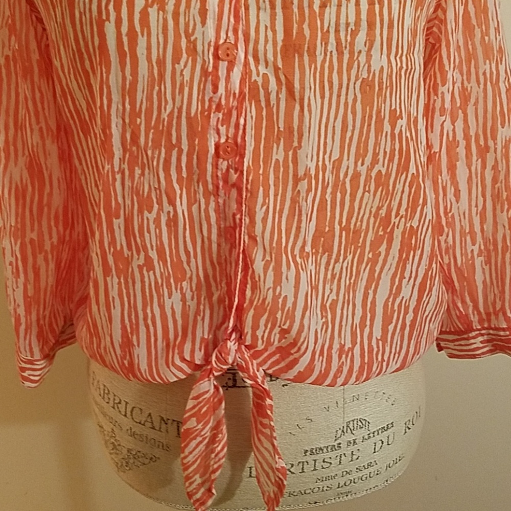 Chico's sheer tie blouse - Picture 3 of 6